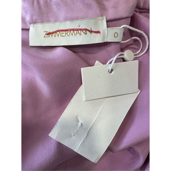 NWT Zimmermann Silk Wrap Mini Dress in Musk Size Zimmermann 0 (US4) $595 - Picture 9 of 11